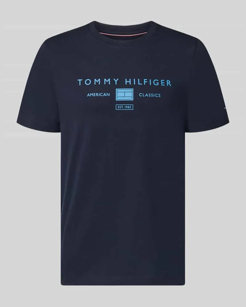 Tommy Hilfiger Regular Fit T-Shirt aus reiner Baumwolle Marine