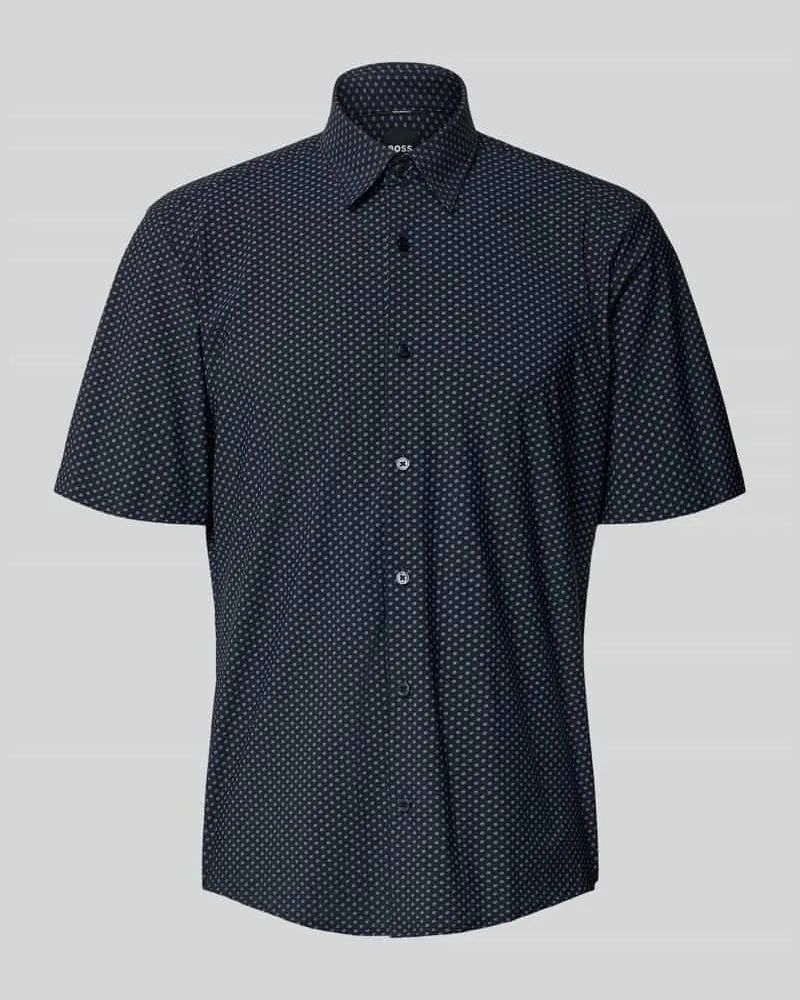 HUGO BOSS Regular Fit Freizeithemd mit Kentkragen Modell 'LIAM Dunkelblau