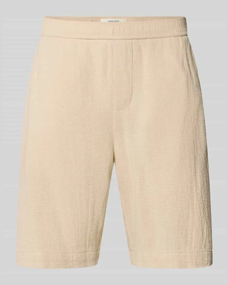 Selected Homme Regular Fit Sweatshorts aus reiner Baumwolle Modell 'REGCAL Beige