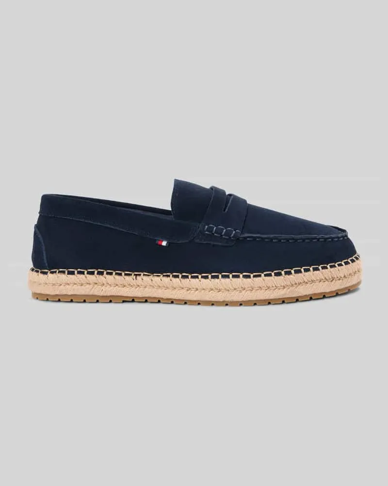 Tommy Hilfiger Loafer aus echtem Veloursleder Dunkelblau