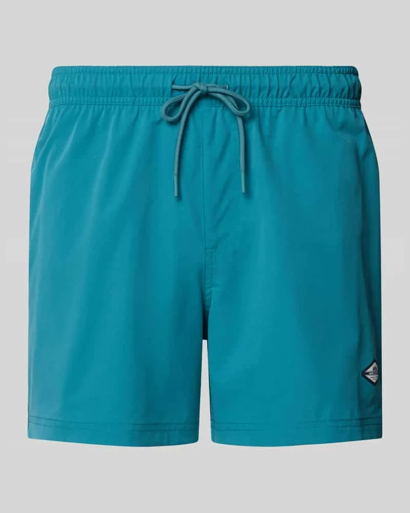 Jack & Jones Straight Fit Badeshorts mit Logo-Detail Modell 'Maui Petrol