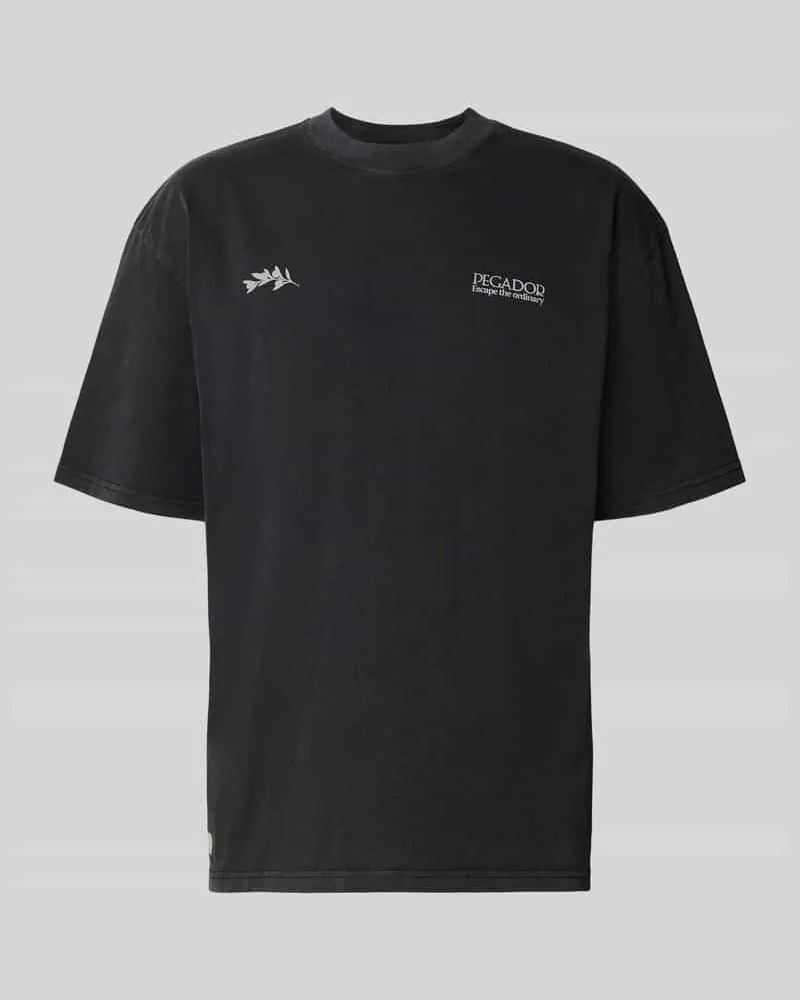PEGADOR Oversized T-Shirt mit Label-Print Modell 'Trofa Anthrazit