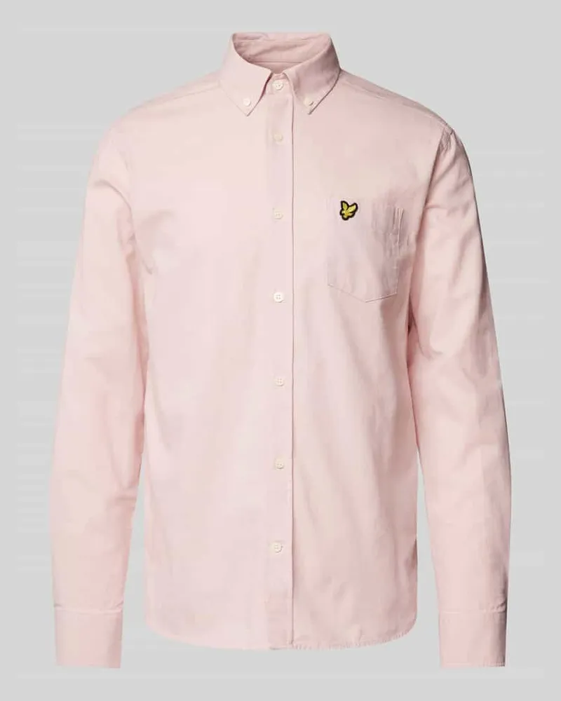 Lyle & Scott Slim Fit Freizeithemd aus Baumwoll-Leinen-Mix Hellrosa