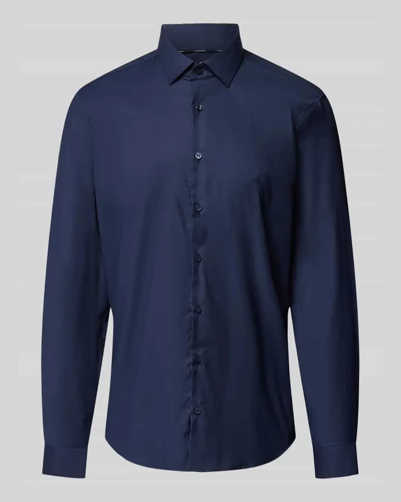 Calvin Klein Slim Fit Business-Hemd mit Kentkragen Modell 'Bari Marine