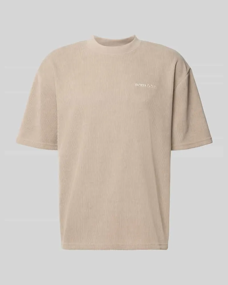 PEGADOR Oversized T-Shirt mit Logo-Stitching Modell 'Lagos Taupe