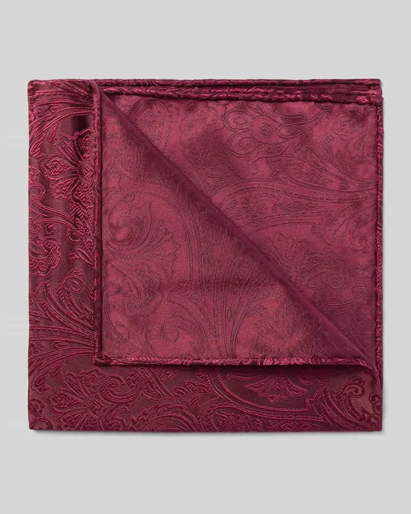 Olymp Einstecktuch aus Seide mit Jacquardstruktur Bordeaux