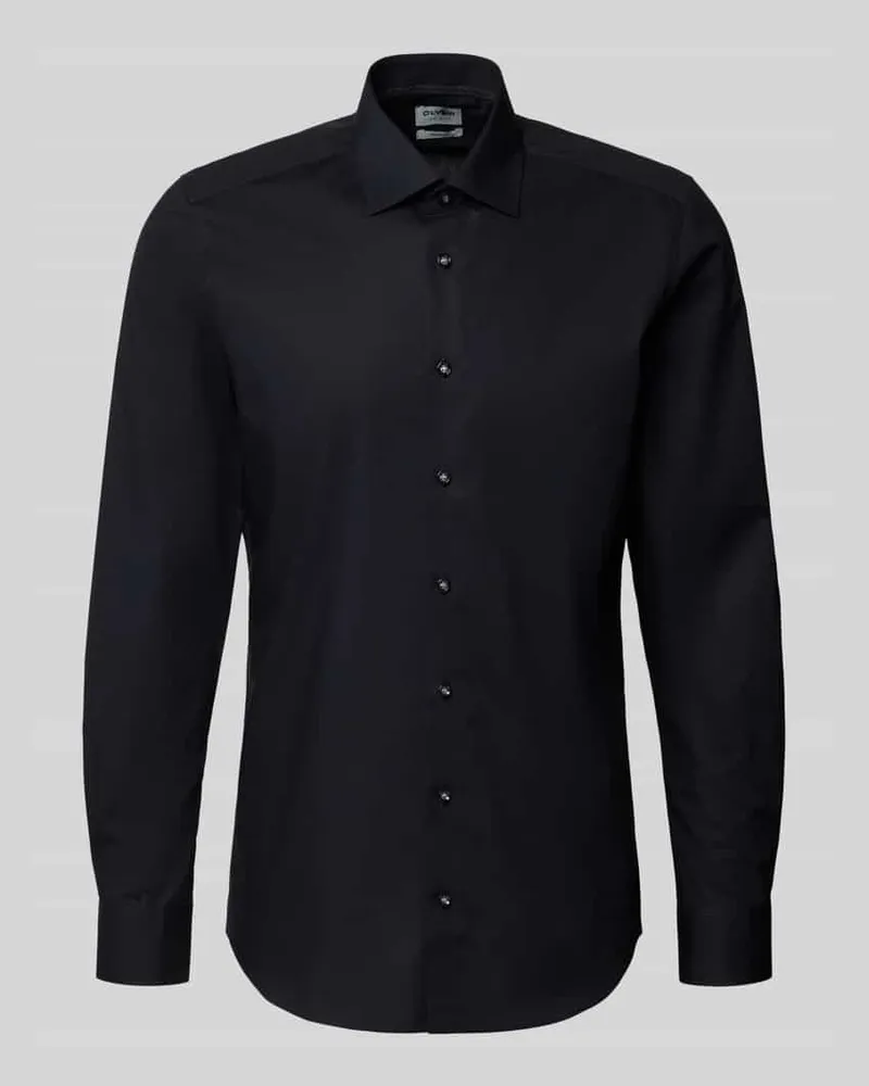 Olymp Slim Fit Business-Hemd mit Kentkragen Black