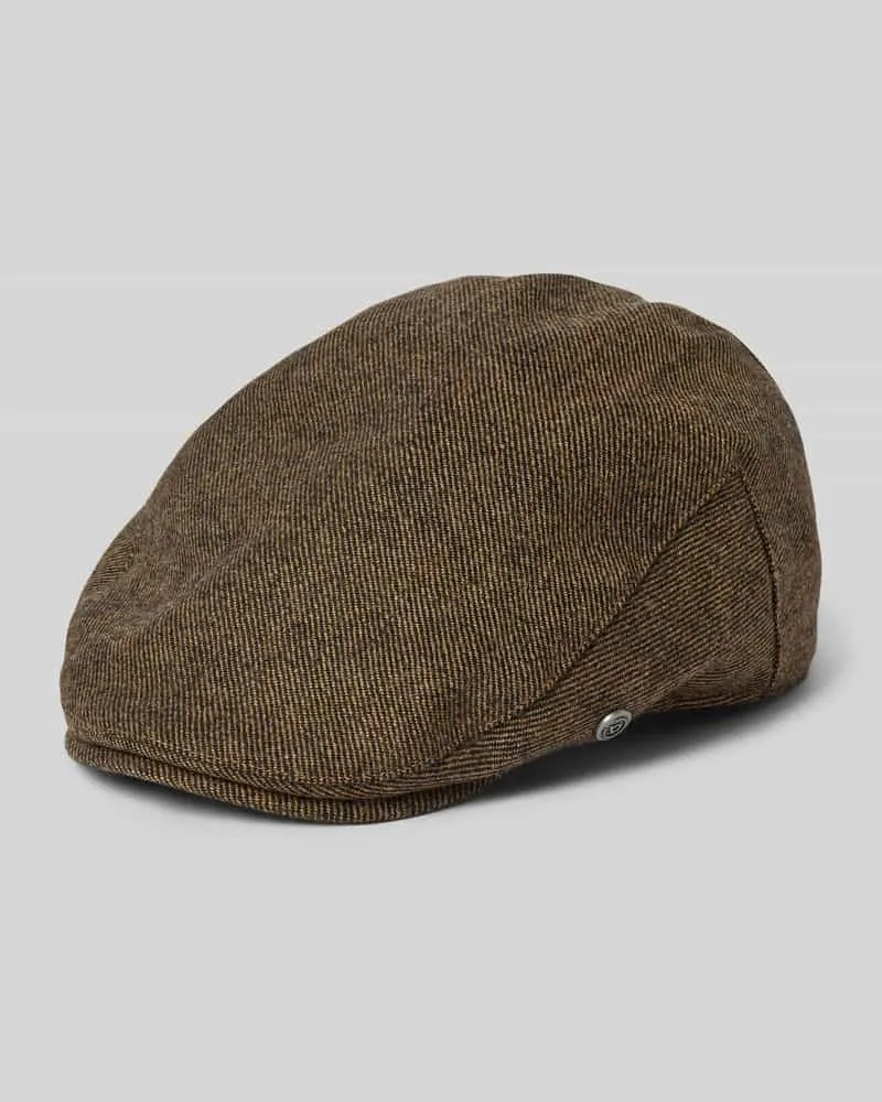 Bugatti Schiebermütze aus Schurwolle-Mix mit Label-Detail Camel