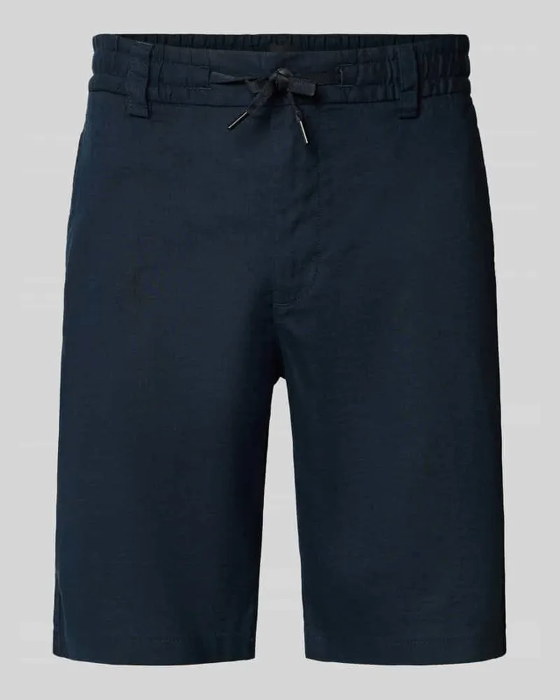 HUGO BOSS Tapered Chinoshorts aus Leinen-Mix Modell 'DS_3S Marine