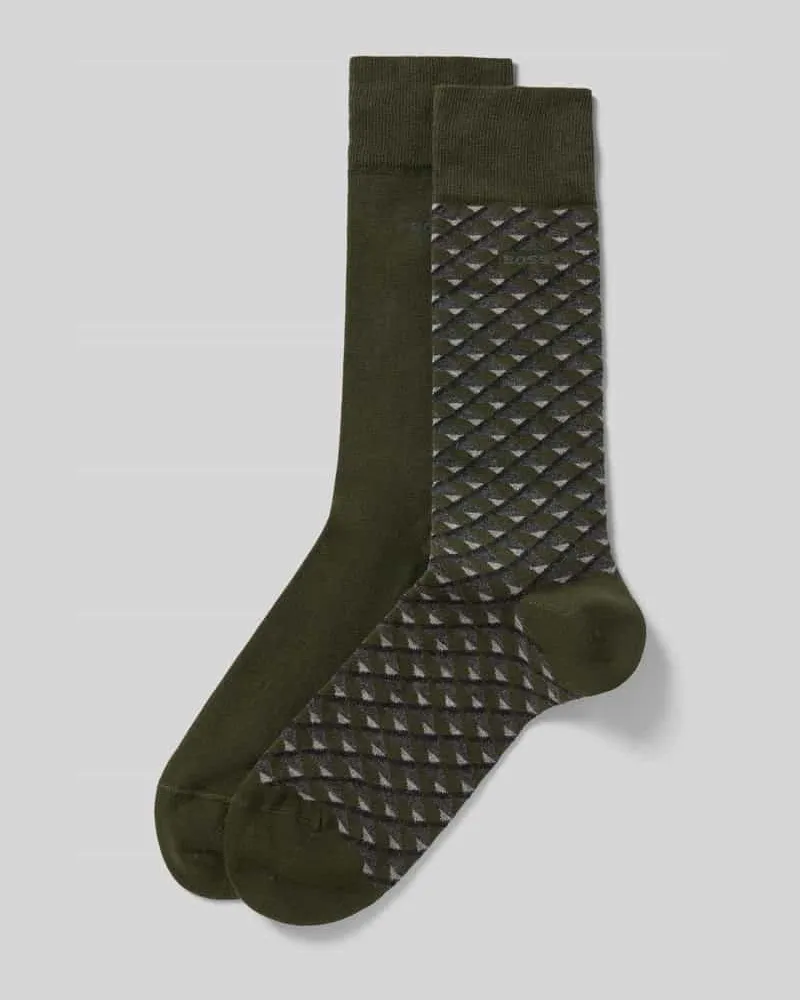 HUGO BOSS Socken aus Baumwoll-Mix im 2er-Pack Oliv