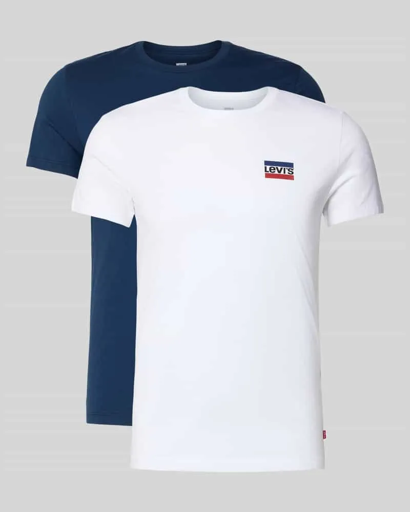 Levi's T-Shirt mit Label-Print im 2er-Pack Dunkelblau