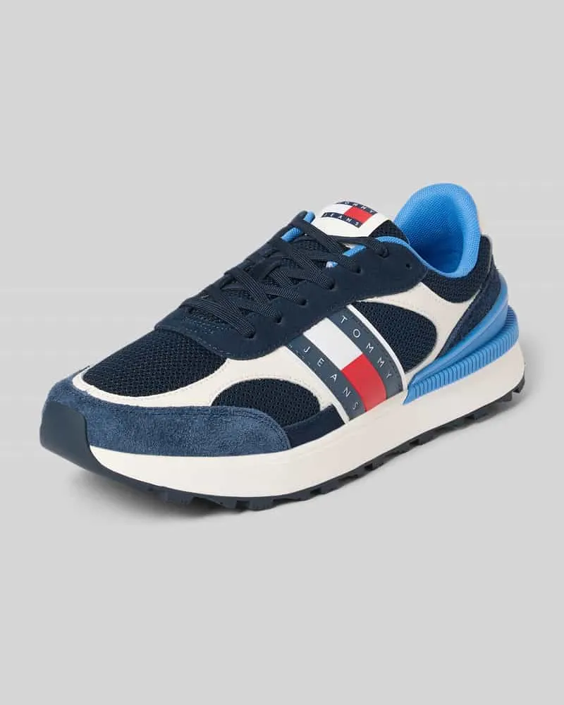 Tommy Hilfiger Low Top Sneaker mit Echtleder-Besatz Modell 'TECHNICAL RUNNER ESS Dunkelblau