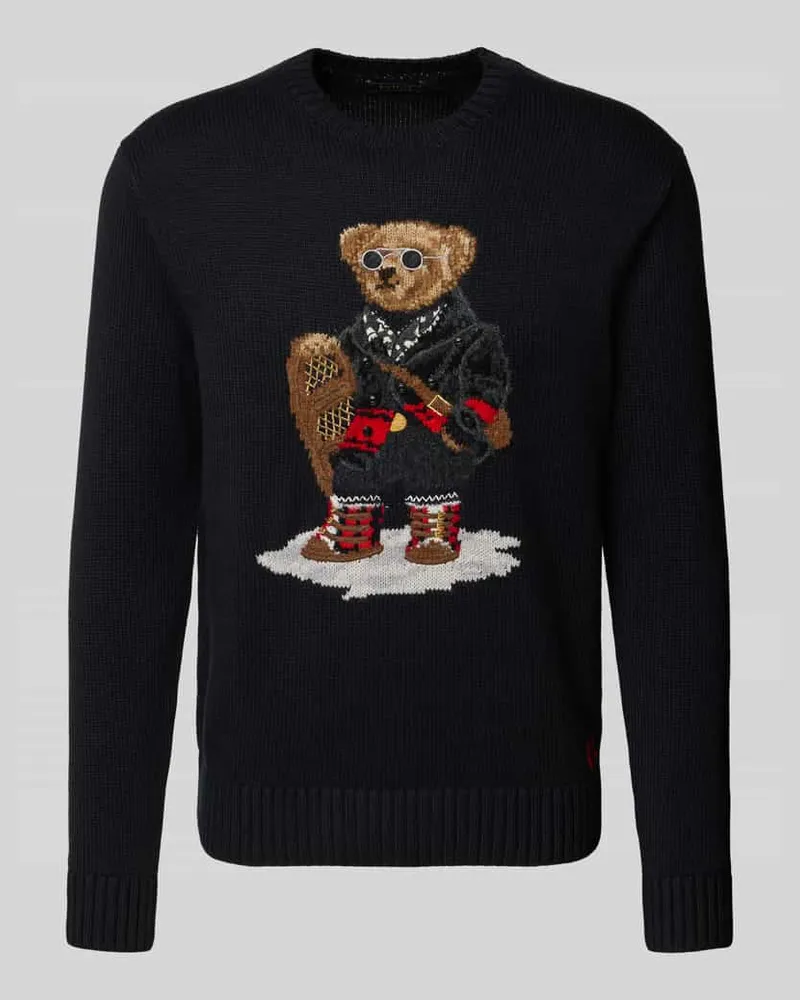 Ralph Lauren Strickpullover mit Motiv-Print Black