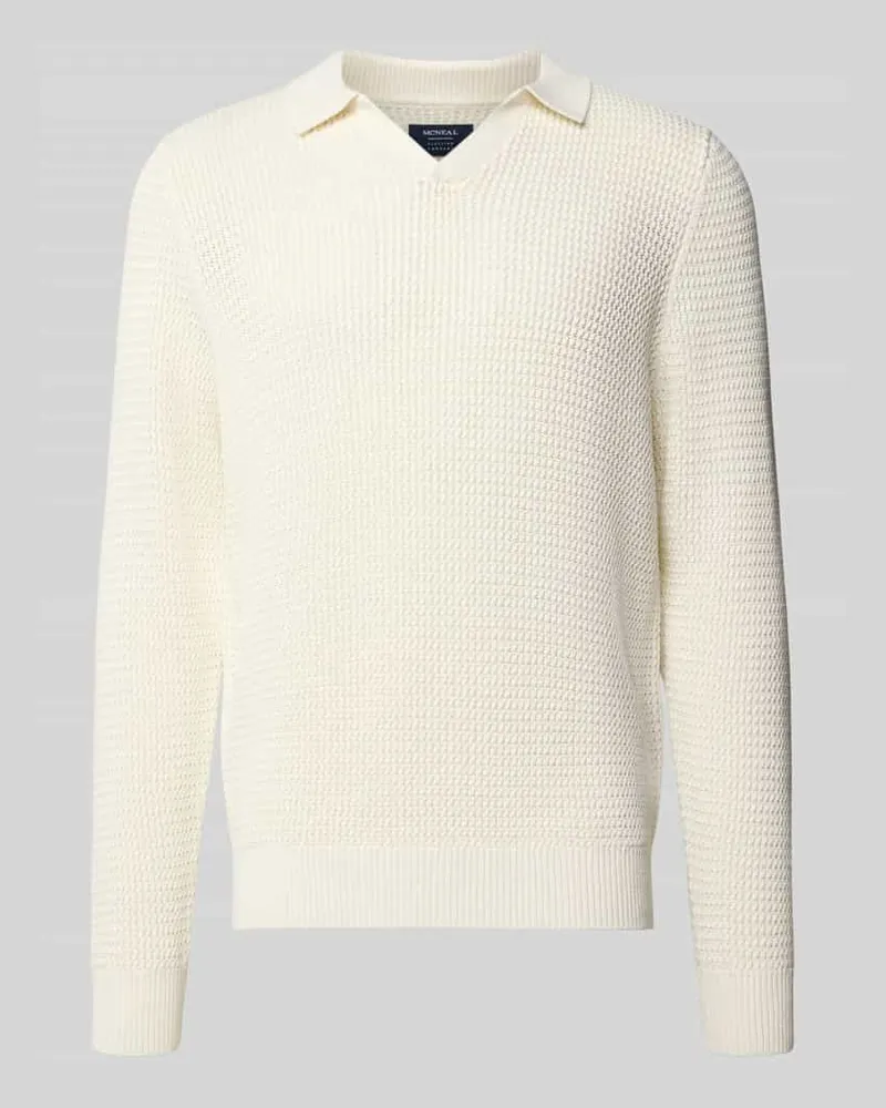 McNeal Strickpullover mit gerippten Abschlüssen Ecru
