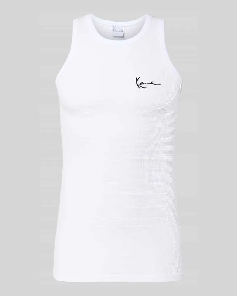 Karl Kani Slim Fit Top mit Logo-Stitching Weiss