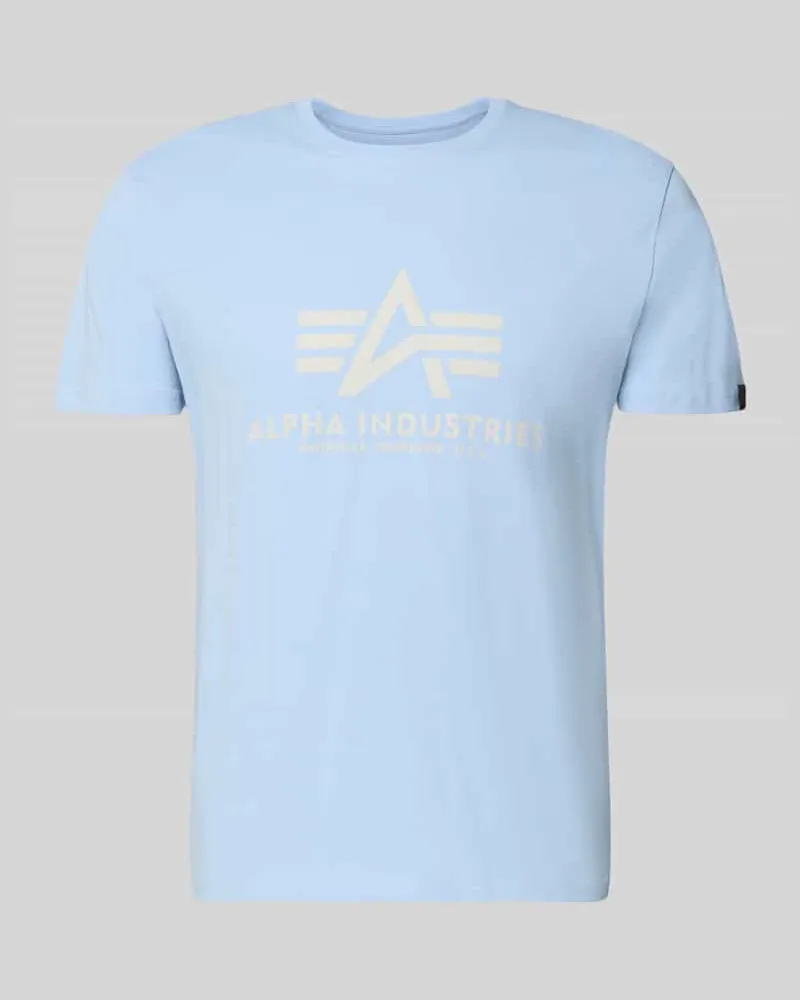 Alpha Industries T-Shirt mit Label-Detail Modell 'BASIC Hellblau
