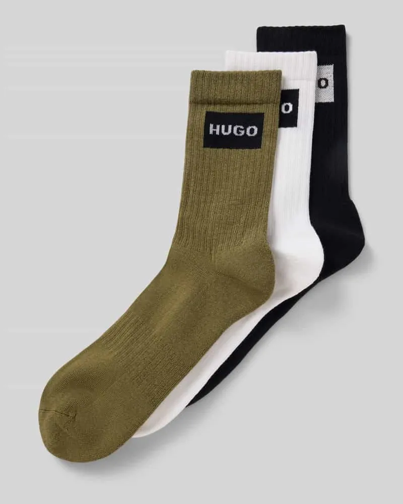 HUGO BOSS Socken aus Baumwoll-Mix im 3er-Pack Oliv