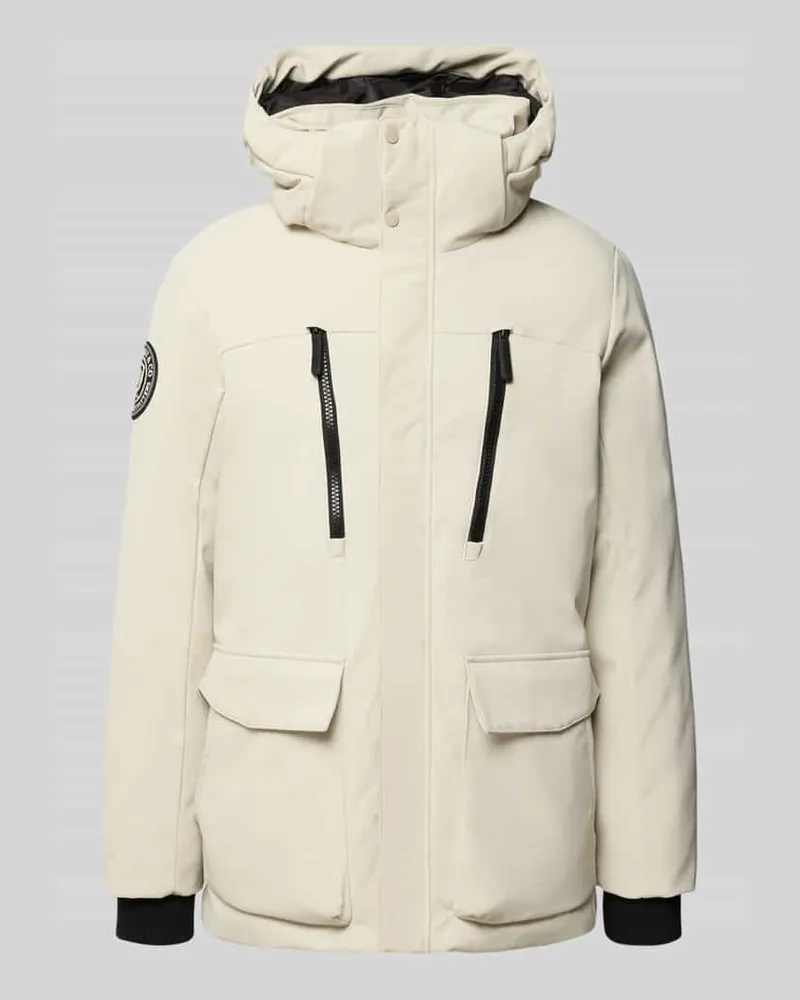 Superdry. Parka mit Kapuze und Pattentaschen Offwhite