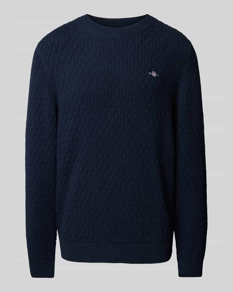 Gant Strickpullover mit Label-Stitching Marine