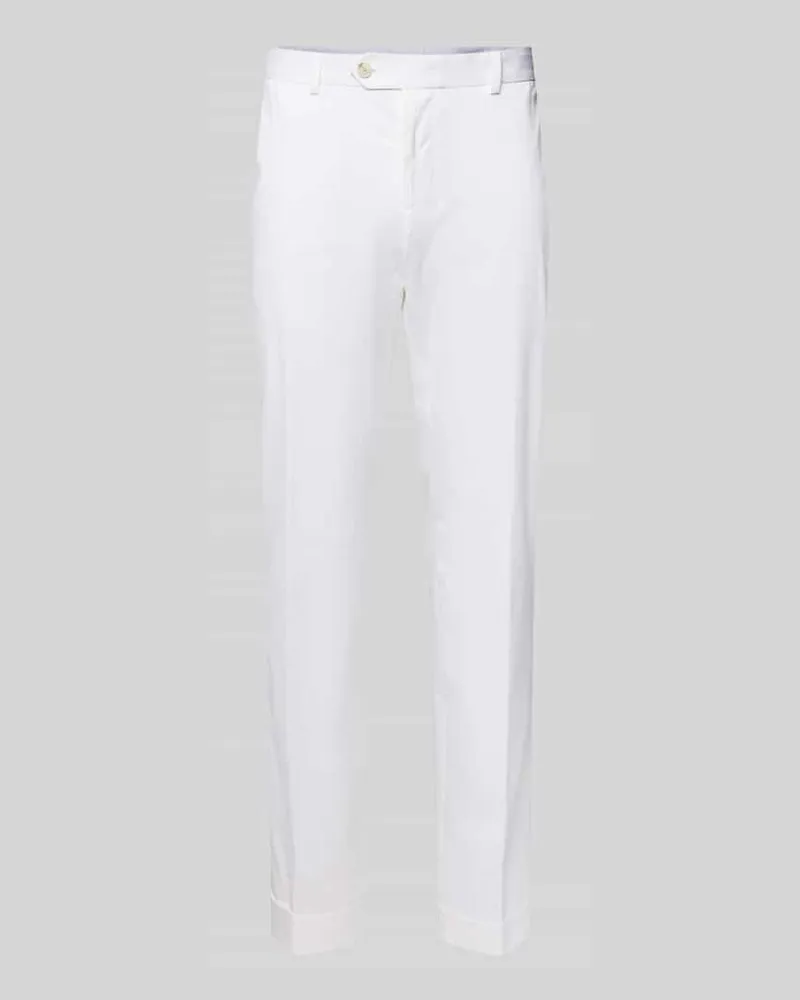 HUGO BOSS Slim Fit Hose aus Baumwoll-Mix Modell 'H-GENIUS Weiss