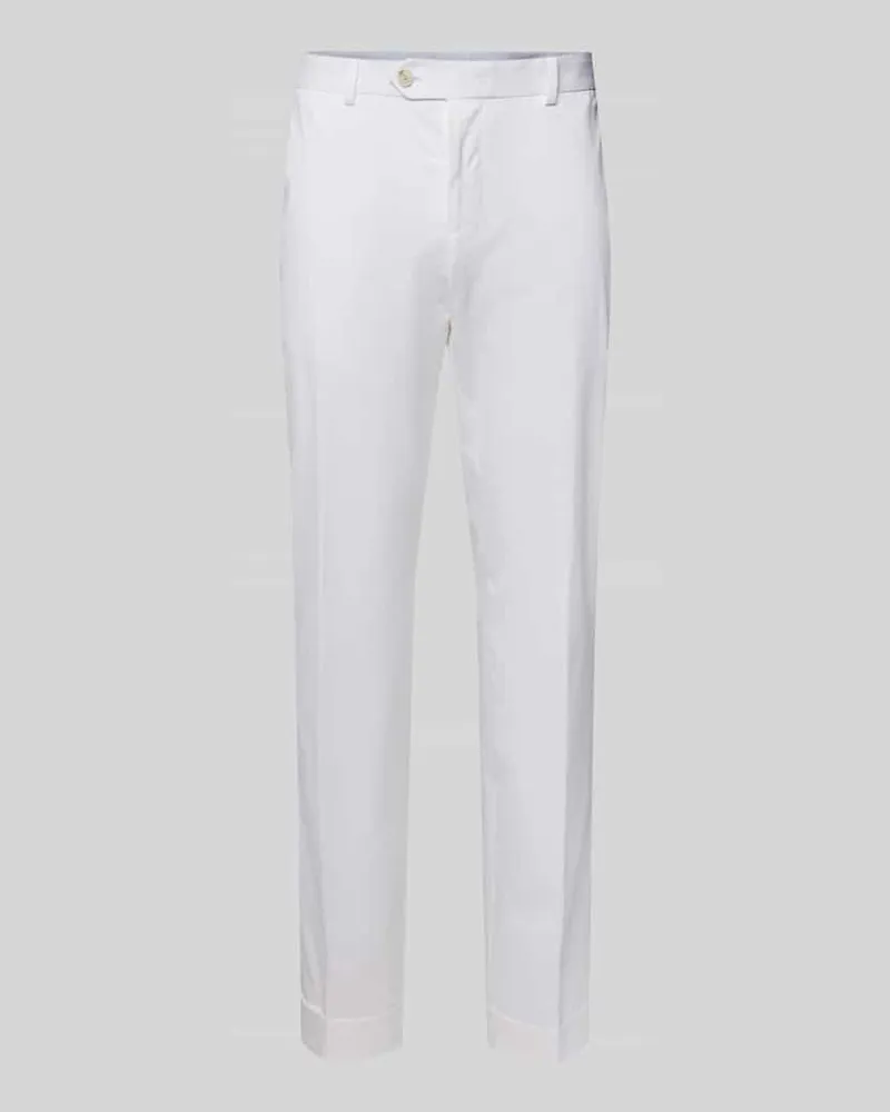 HUGO BOSS Slim Fit Hose aus Baumwoll-Mix Modell 'H-GENIUS Weiss