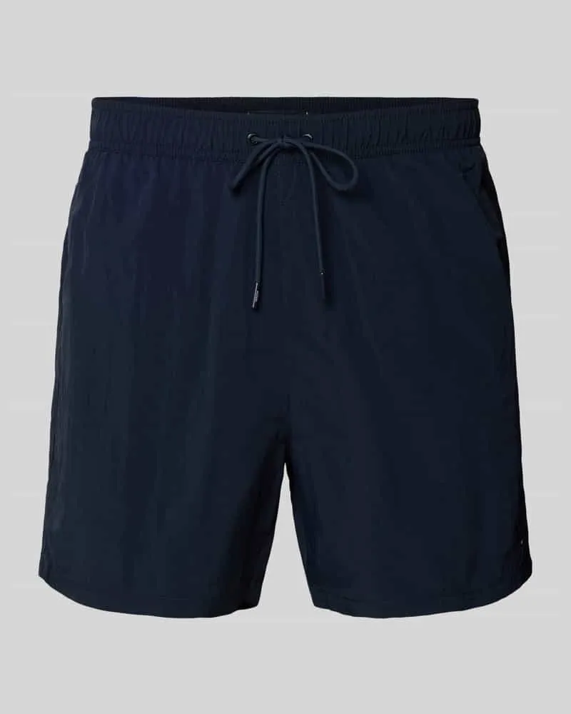 Tommy Hilfiger Regular Fit Badehose mit Logo Stitching Dunkelblau