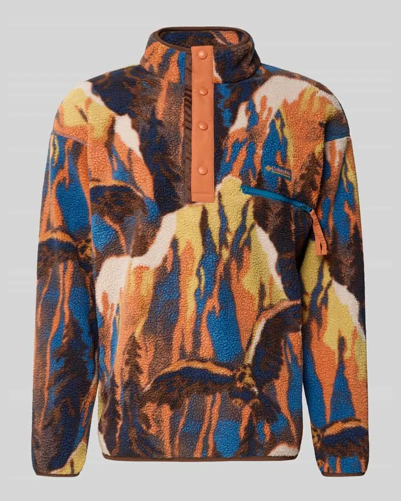 Columbia Sportswear Company Fleecepullover mit Label-Patch Modell 'HELVETIA Rostrot