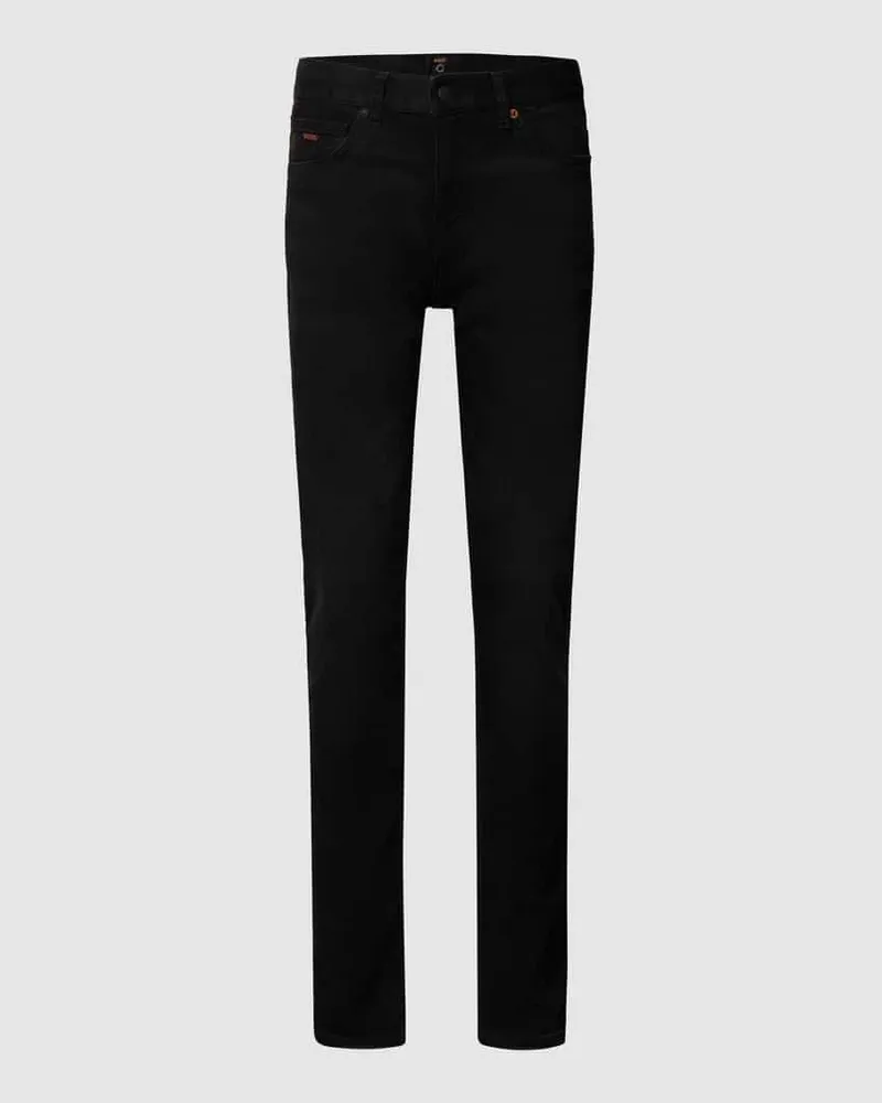 HUGO BOSS Slim Fit Jeans mit Stretch-Anteil Modell "Delaware Black
