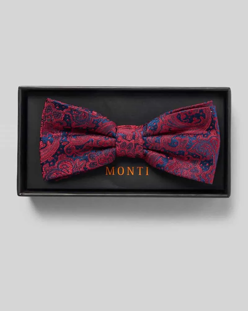 Monti Seidenfliege mit Paisley-Muster Modell 'Flavio Rot