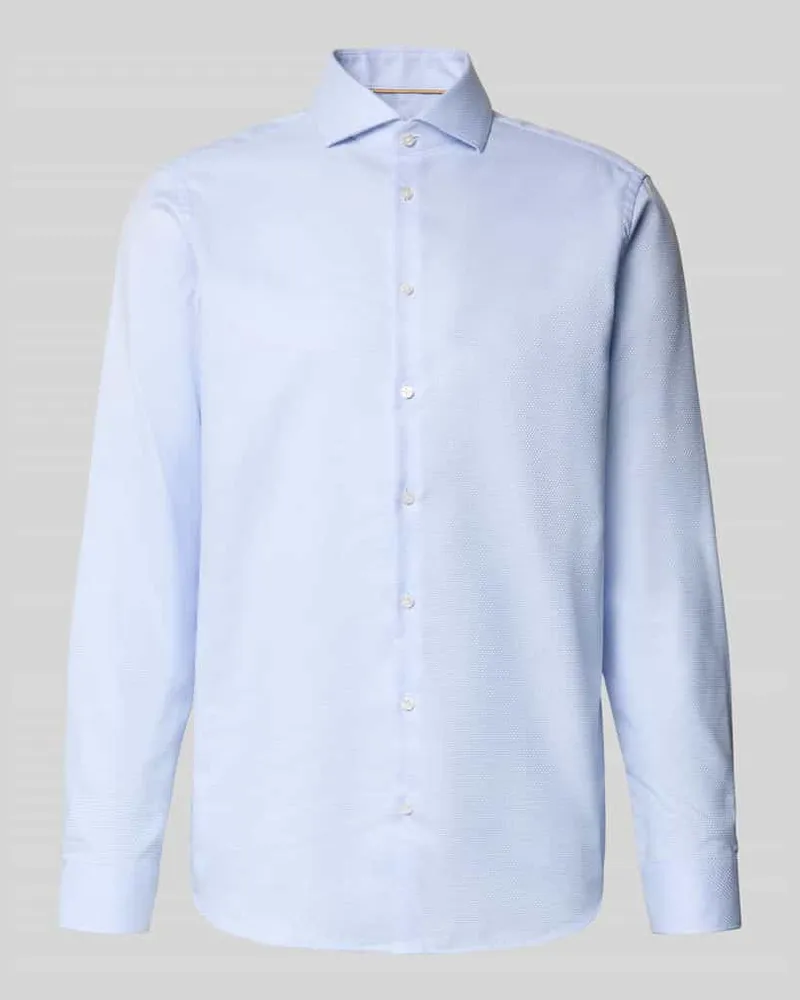 JAKE*S Regular Fit Businesshemd aus Baumwolle mit Haikragen Bleu