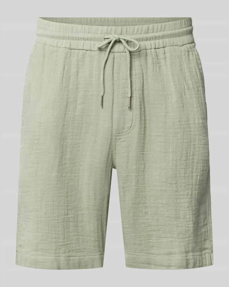 Lindbergh Shorts mit Eingrifftaschen und elastischem Bund Oliv