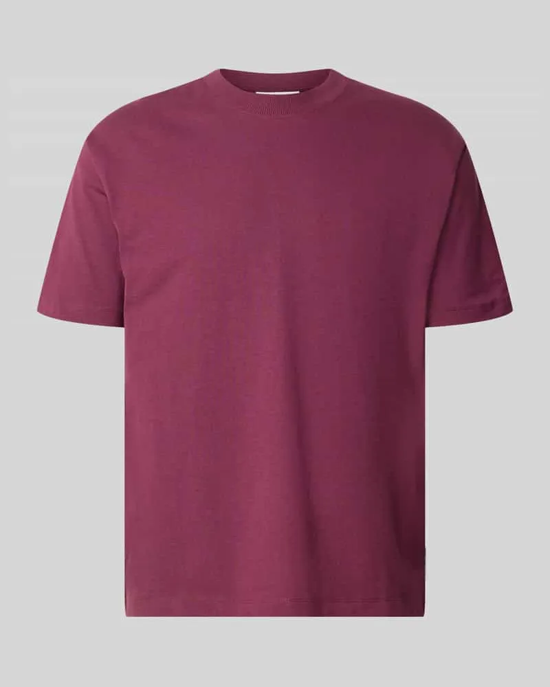 Marc O'Polo Relaxed Fit T-Shirt aus reiner Baumwolle Pflaume