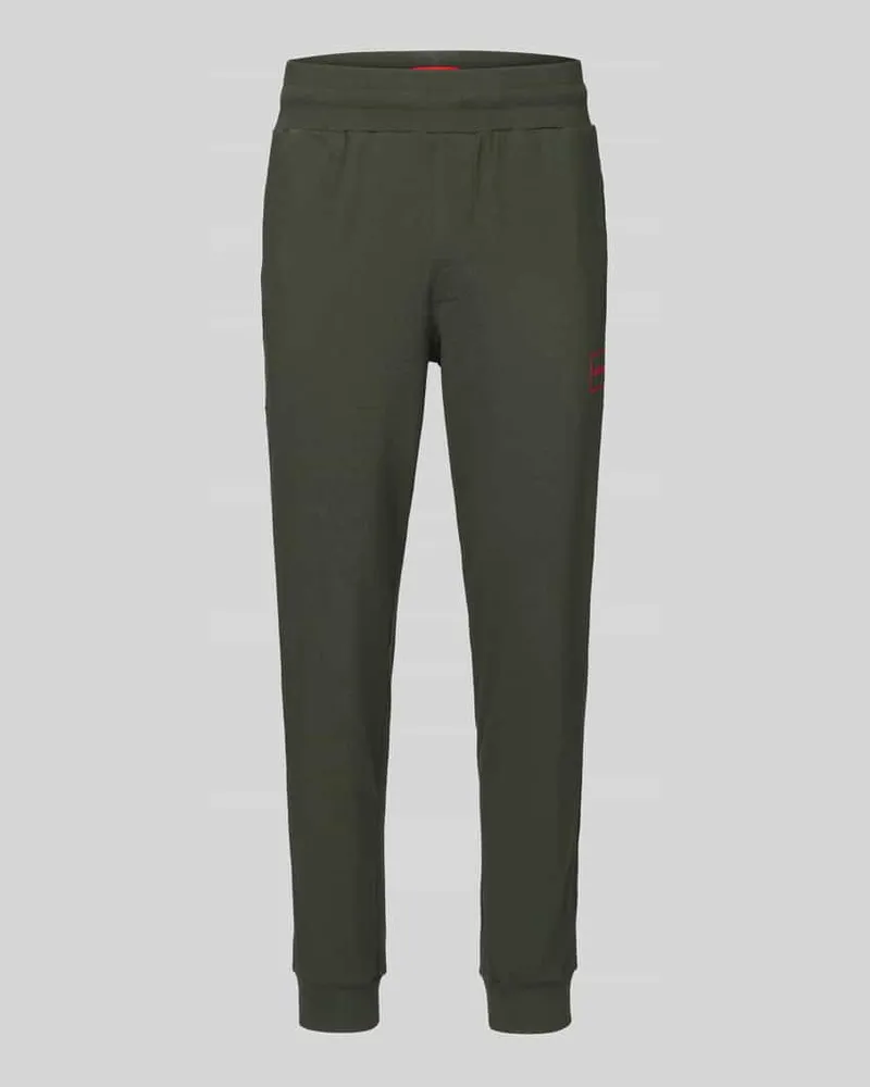 HUGO BOSS Regular Fit Sweathose aus Baumwoll-Mix Modell 'Laze Pants CW Oliv