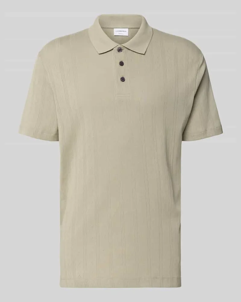 Lindbergh Regular Fit Poloshirt mit kurzer Knopfleiste Oliv