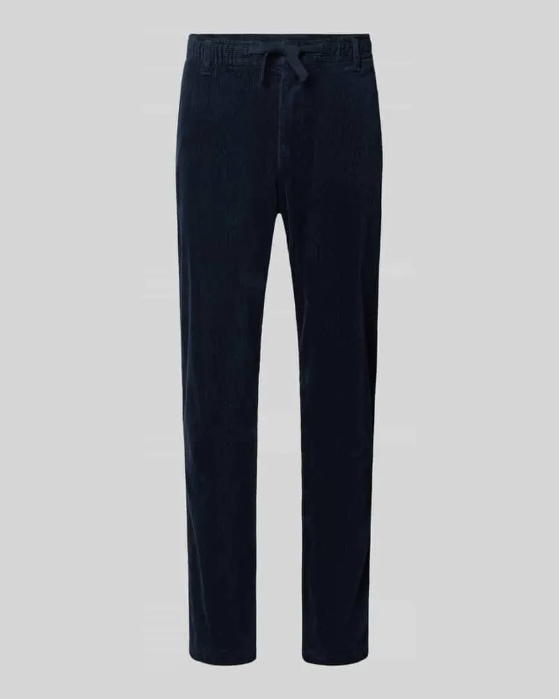 S.Oliver Regular Fit Cordhose mit Tunnelzugbund Marine