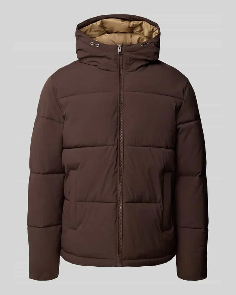 Jack & Jones Steppjacke mit Kapuze Modell 'GALAXY Mittelbraun