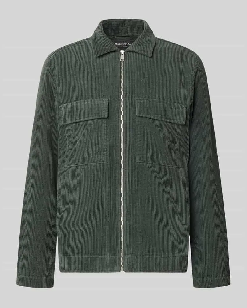 Marc O'Polo Regular Fit Hemdjacke aus reiner Baumwolle Schilf