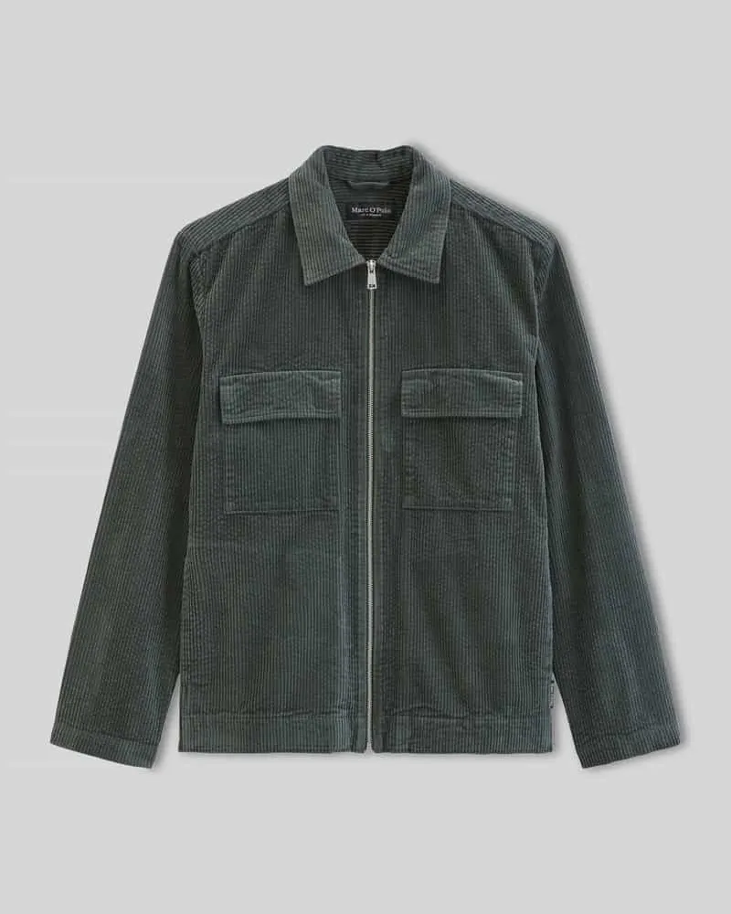 Marc O'Polo Regular Fit Hemdjacke aus reiner Baumwolle Schilf