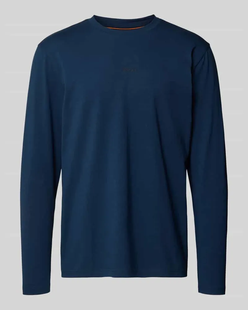 HUGO BOSS Regular Fit Langarmshirt aus Baumwoll-Mix Modell 'TCHARK Marine