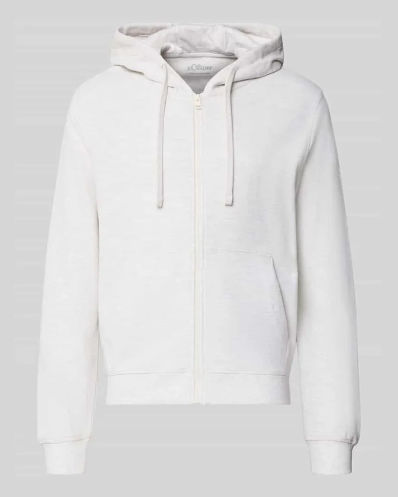 S.Oliver Relaxed Fit Sweatjacke aus reiner Baumwolle Weiss