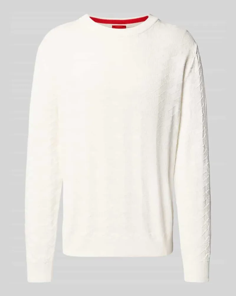 HUGO BOSS Strickpullover mit gerippten Abschlüssen Modell 'Sargyle 