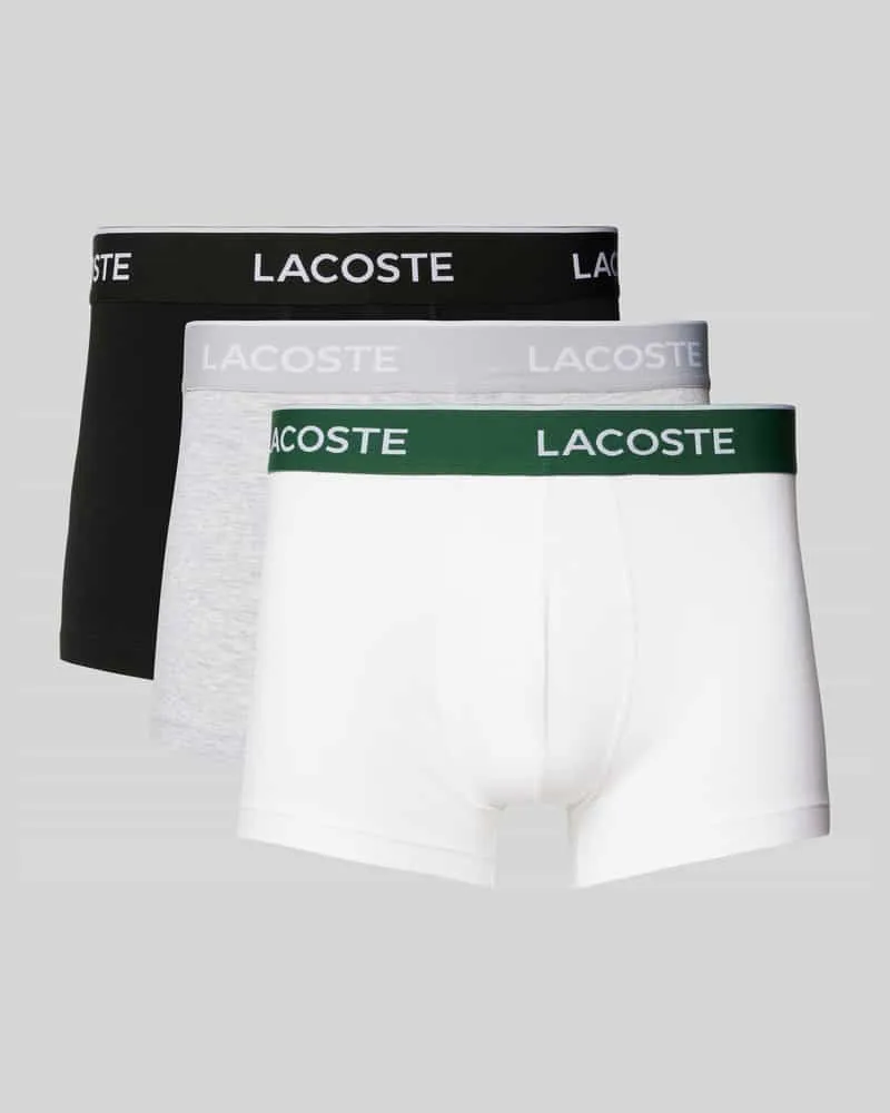 Lacoste Trunks mit elastischem Label-Bund im 3er-Pack 