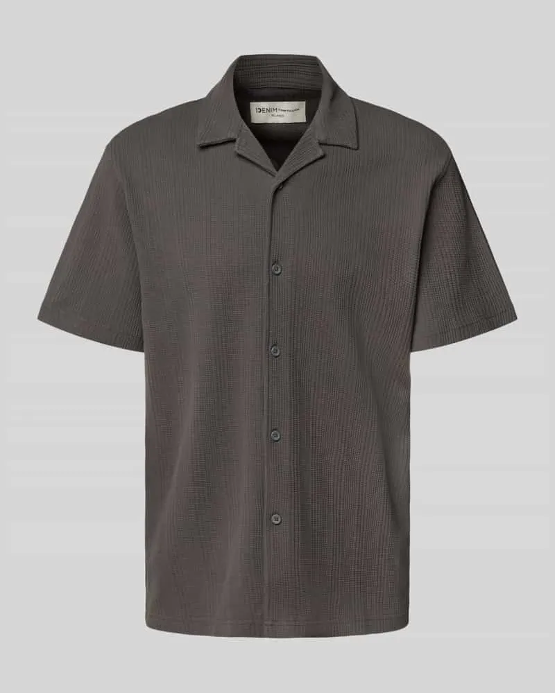 Tom Tailor Relaxed Fit Freizeithemd aus reiner Baumwolle Anthrazit