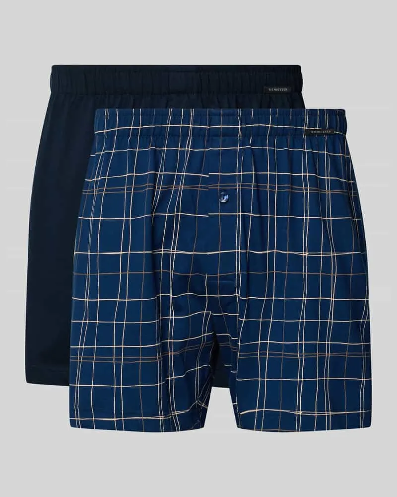 Schiesser Boxershorts mit elastischem Bund im 2er-Pack Marine