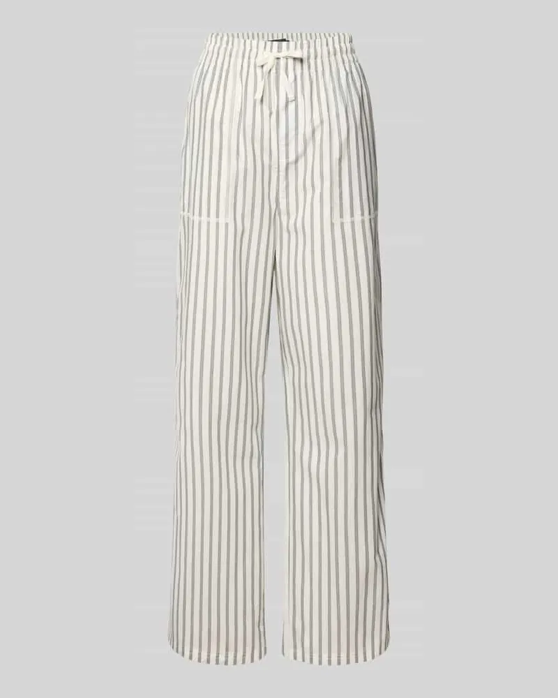 Tommy Hilfiger Loose Fit Pyjama-Hose aus reiner Baumwolle Offwhite