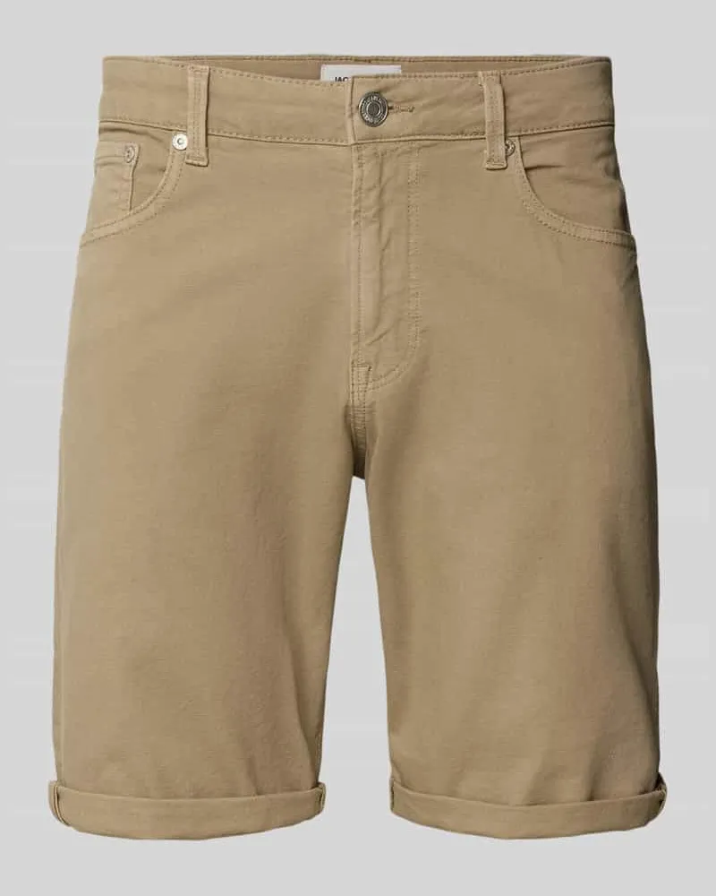 Jack & Jones Jeansshorts mit Umschlag und Eingrifftaschen Modell 'RICK ALLEN Hellbraun