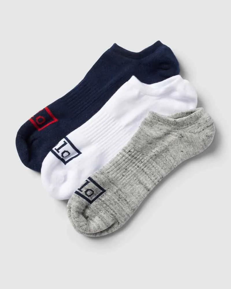 Ralph Lauren Sneakersocken mit Label-Detail im 3er-Pack Dunkelblau
