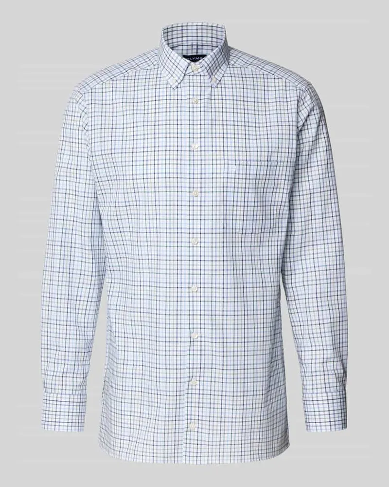 Olymp Modern Fit Business-Hemd mit Knopfleiste Gruen