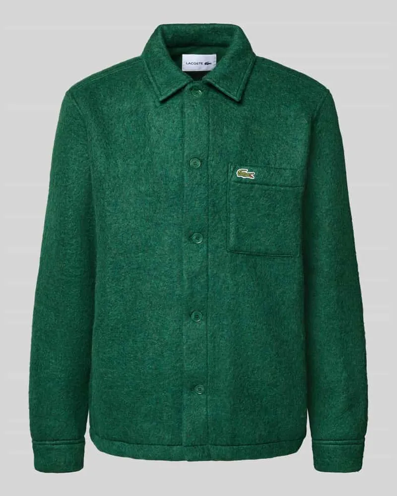 Lacoste Regular Fit Hemdjacke mit Woll-Anteil Gruen