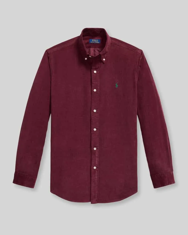 Ralph Lauren Custom Fit Freizeithemd aus reiner Baumwolle Bordeaux